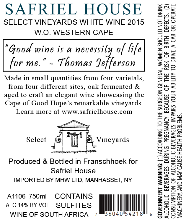 Select White Backlabel